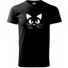 Mačka mňau - Klasické pánske tričko vyššej gramáže - L ( Čierna )