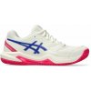 Dámska tenisová obuv ASICS, GEL-DEDICATE 8 CLAY W biela,tmavo modrá,červená, 37.5 EU