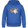 AWDis Detská Mikina s Kapucňu - Dizajn pre deti so psíkom - Blu reale - 9 - 11 Rokov - Detské