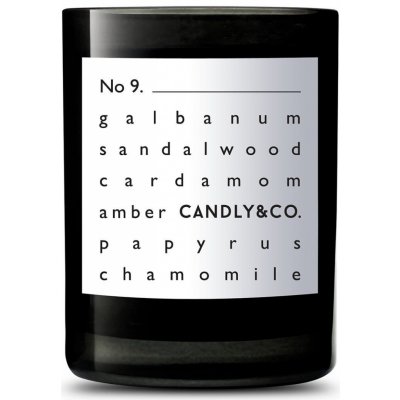 Candly Voňavá sójová sviečka No.9 Galbanum & Sandalwood No9BL čierna