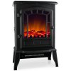 InternetovaZahrada - Elektrický krb s vyhrievaním ventilátora a ohňom 2000W Čierny