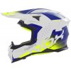prilba N634 NOX biela modrá žltá fluo 2025 Veľkosť: M, Veľkost: M