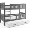 BMS GROUP Patrová postel s přistýlkou KUBUS 3 80x190 cm, grafitová/bílá (Volba matrace: Pěnová matrace)
