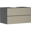 HANSGROHE Xevolos E závesná skrinka pre lakovanú dosku so zápustným umývadlom, 2 zásuvky PushOpen, 980 x 550 x 555 mm, bridlicová matná sivá/štruktúrovaný bronz, 54192390