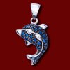 Silver.ag Prívesok zlatý, diamanty, modrý zafír, delfín P1062