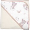 Baby Nellys Dojčenská osuška s kapucňou froté Malý medvedík smotanová