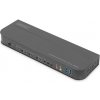 DIGITUS přepínač KVM, 4portový, 4K60Hz, 4 x DP vstup, 1 x DP / HDMI výstup