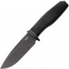 L i o n S t e e l A c h a F i x e d k n i f e M 3 9 0 B L A C K b l a d e , B L A C K B u r l a p , T i g u a r d , l e a t h e r s h e a t h A H B B L B