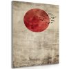 Obraz japandi červený mesiac