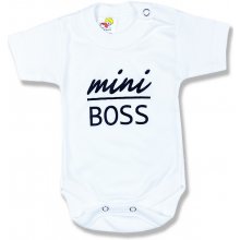 BABY´S WEAR Detské body krátky rukáv Mini Boss biele