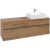 VILLEROY & BOCH Collaro závesná skrinka pod umývadlo na dosku (umývadlo vpravo), 4 zásuvky, 1600 x 500 x 548 mm, Oak Kansas, C13600RH