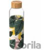 QUOKKA FLOW Sklenená fľaša so silikónovým povrchom AUTUMN LEAVES 660ml