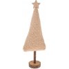 Vianočná dekorácia Textilný stromček 45,5 cm, chlpatý fleece, béžová