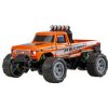 Amewi oranžová komutátorový RC model auta elektrický monster truck zadný 2WD 4x2 RtR 2,4 GHz so svetelným efektom 1:64