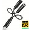 Axagon ADA-HCPD, redukcia USB-C na 3.5mm jack + USB-C, káblová, 0,10m ADA-HCPD