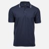 Tee Jays strečová polokošeľa modrá