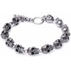 Nefertitis Masívny náramok Lebky chirurgická oceľ 21,5 cm NF28723 - obvod cca 21,5 cm