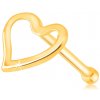 Šperky eshop - Piercing do nosa v žltom zlate 585 - lesklá kontúra nepravidelného srdiečka S2GG229.07