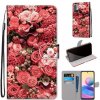 Peňaženkové kožené puzdro DRAWING na Xiaomi Redmi Note 10 5G - Pink Rose Garden