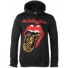 mikina s kapucňou AMPLIFIED Rolling Stones LEOPARD TONGUE Čierna XL
