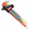 Imbusové kľúče HEX s guličkou extra dlhé imbusy sada 9 ks AMIO-04299