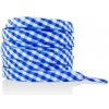 Široké šnúrky s kockovanou potlačou, jeden pár - Modré, 120 cm