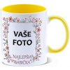 HRNČEK S FOTKOU FAREBNÝ RÁMIK NAJLEPŠIA BABIČKA 350 ML FOTOpošta Farba: ŽLTÝ