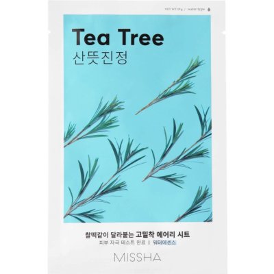 Missha Airy Fit Tea Tree plátenná maska s čistiacim účinkom pre citlivú pleť 19 g