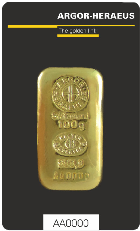Argor-Heraeus liaty zlatý zliatok 100 g