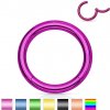 Šperky eshop - Piercing do nosa a ucha, oceľ 316L, jednoduchý lesklý krúžok, rôzne farby W13.06 - Hrúbka x priemer: 1,2 mm x 12 mm, Farba: Zelená