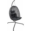 Textilomanie Závesné kreslo MOLINE so stojanom čierne