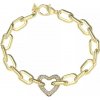 Guess Výrazný pozlátený náramok Srdce Beloved JUBB05016JWYG 18,5 cm