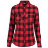 Ladies Turnup Checked Flanell Shirt - blk/red M