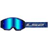 LS2 CHARGER PRO GOGGLE BLUE WITH IRIDIUM VISOR