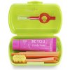Curaprox Travel Set zubná kefka + CPS medzizubné kefky 2 ks + zubná pasta 10 ml darčeková sada, zelený