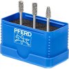 Pferd SET 1404 ALLROUND Tvrdokovové stopkové frézy - stopka 3 mm (Sada 3 ks)