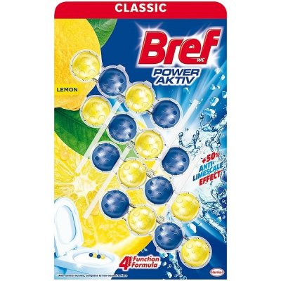 Bref Power Aktiv Lemon tuhý WC blok 4 x 50 g