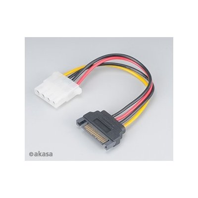 AKASA kabel SATA redukce napájení na 4pin Molex, 15cm, 2ks v balení