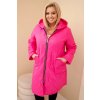 Kesi Włoski Dámska zimná prešívaná bunda Plus Size s kapucňou ružová neon čierna | fuchsiová One size Kesi Włoski 5907302615633