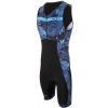 Zone 3 triatlonová kombinéza pánska Trisuit Activate+ Tropical Palm Sleeveless modrá S