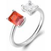Prsteň Brosway FANCY ORANGE s dvojicou žiarivých zirkónov - Striebro 925 Velikost prstenu: 56mm