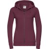 Russell Athletic Mikina s kapucí Authentic 266F na zip, dámská COT10266F37002-burgundy M Burgundová
