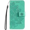 Peňaženkové puzdro Embossing Pattern Flowery Mandala zelené – Xiaomi Redmi A3