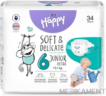 bella HAPPY Soft&Delicate 6 Junior Extra od 16+ kg 34 Ks