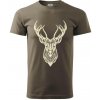 Jeleň kresba - Klasické pánske tričko vyššej gramáže - 3XL ( Army )