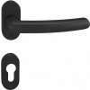 Dverové kovanie MP Nero - UOR (ČIERNA MAT), kľučka-kľučka, Otvor na cylindrickú vložku PZ, MP BS (čierna mat)