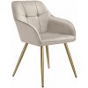 tectake 405727 stolička marilyn, zamatový vzhľad, prešívaná - taupe/zlatá, za kus