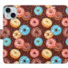 Flipové puzdro iSaprio - Donuts Pattern - iPhone 15 Plus