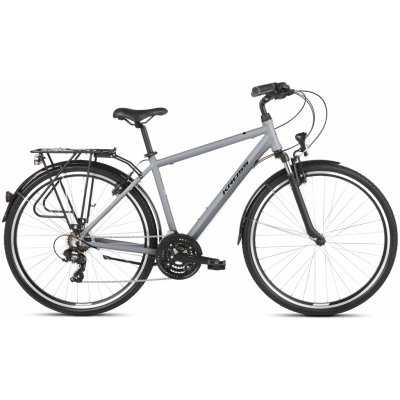 KROSS Trans 1.0 trekingový bicykel 28" M sivo-čierny matný hliníkový 19" 2021