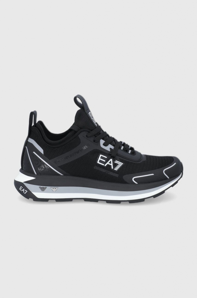 Topánky EA7 Emporio Armani čierna na plochom podpätku